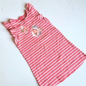 NWT Coral and White Striped Dress fish detail with BLING